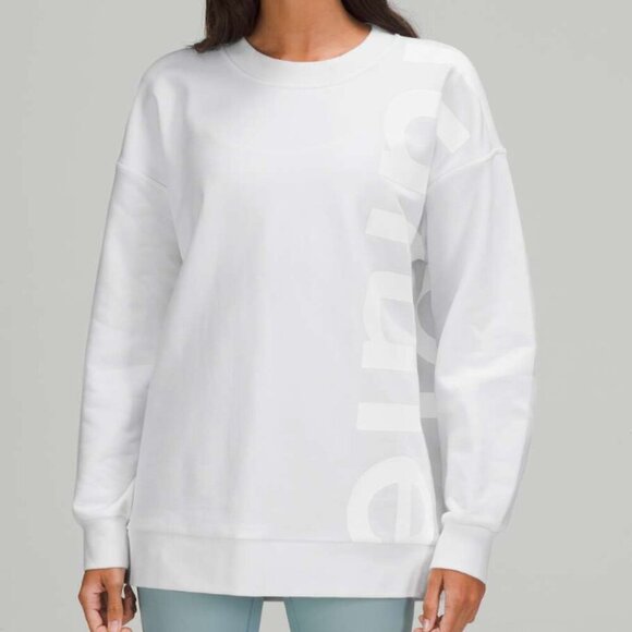 Lululemon Perfectly Oversized Crew *Logo White Size 10 - Picture 1 of 7